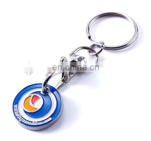 Bulk cheap debossed branding trolley coin key holder