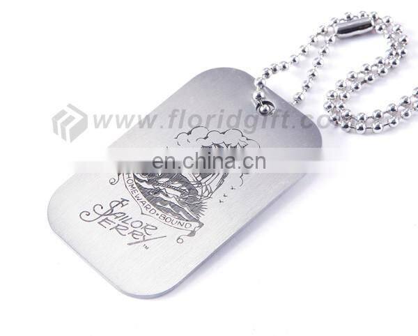Made in china factory cheap dog tag stamping custom logo with ball chain