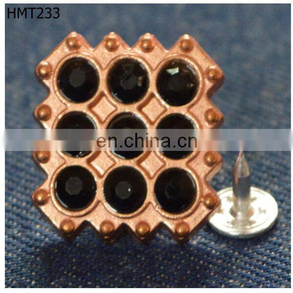 square shape diamond jeans button