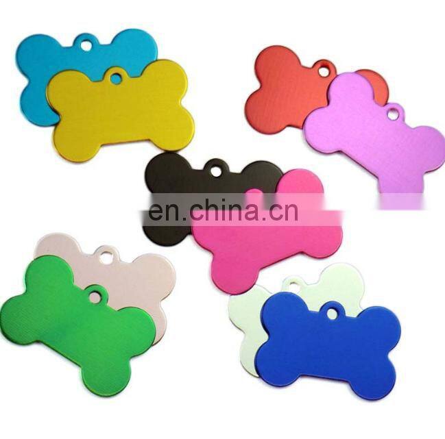 Hot Selling Anodized Aluminum blank Bone Shaped ID Dog Pet Tag