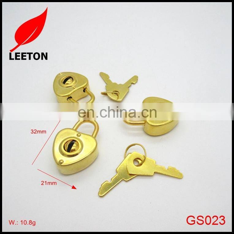 Factory supply gold metal heart shaped padlock for jewelery box