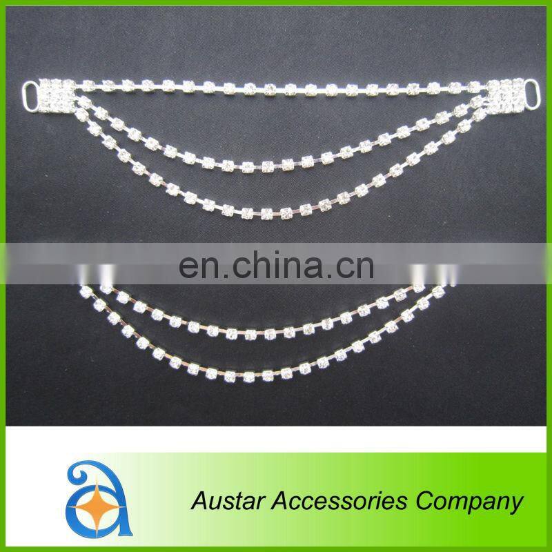 diamante bikini connector with Crystal AB stone & gold base for swimwear