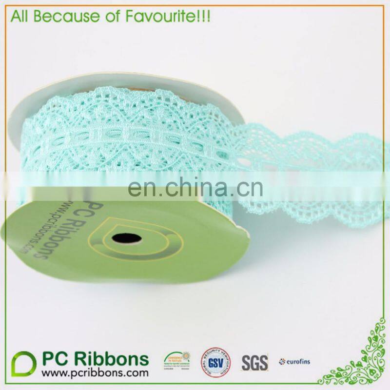 Embroided elastic lace trim for garments