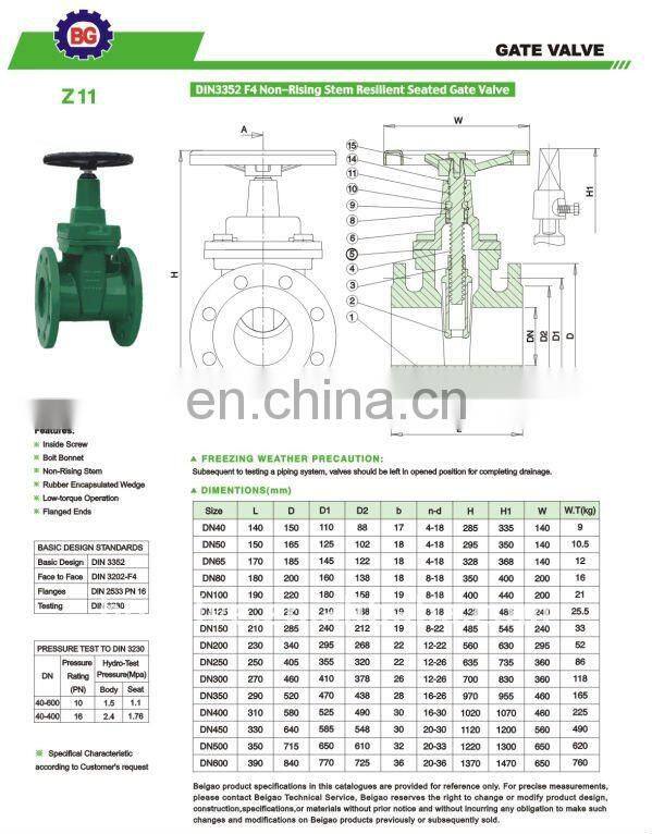 Non-Rising Stem Resilient seated Gate Valve