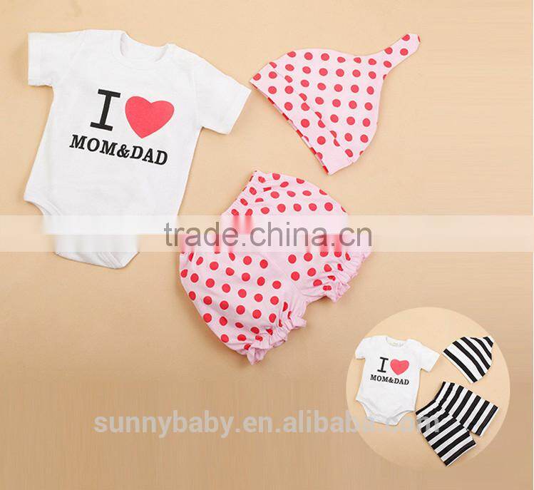 Hot Selling Cute 3pc of Newborn Baby Clothing Set