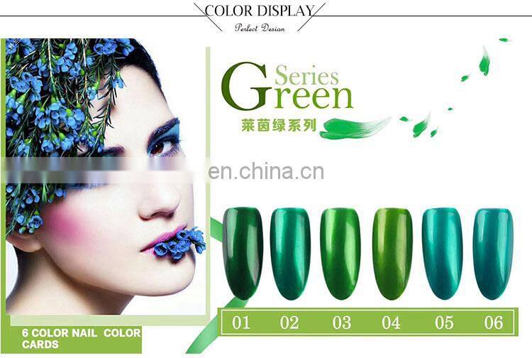 New light elegance manicure Soak Off Q.S Laiyin Green Purity glitter private label UV/LED Nail Gel Polish