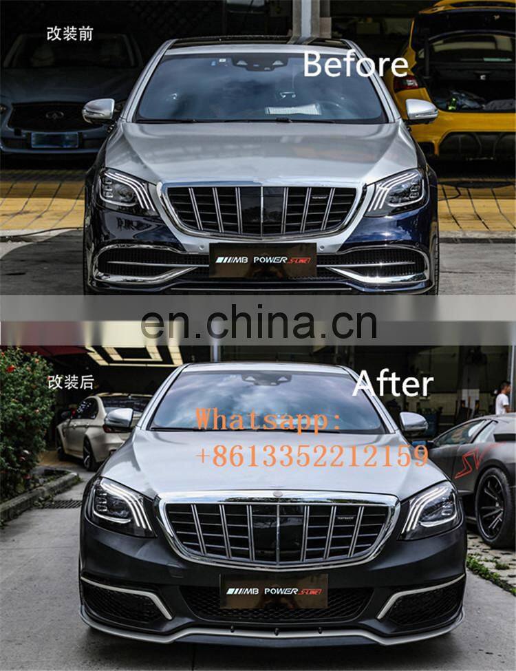 2018year- S class W222 S63/S65 body kit B700 upgrade to B900 front bumper front lip rear diffuser with exhaust tips