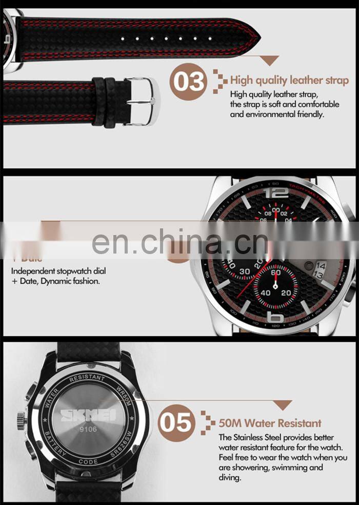 Most popular products water resistant men business classic quartz watch #9106