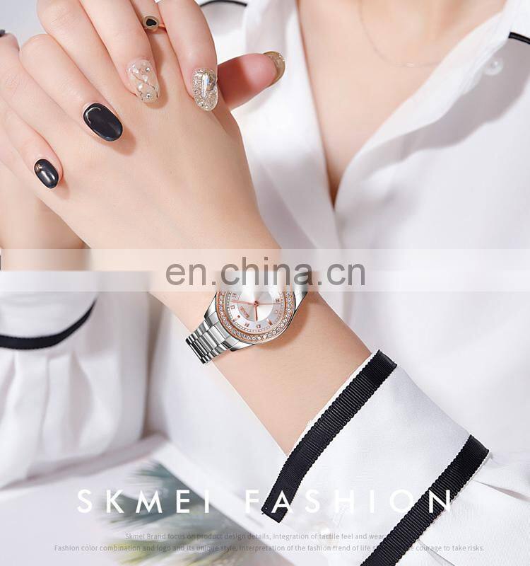 Shop amazon women watches Skmei 1534 top brand wristwatches water resistant stainless steel watch