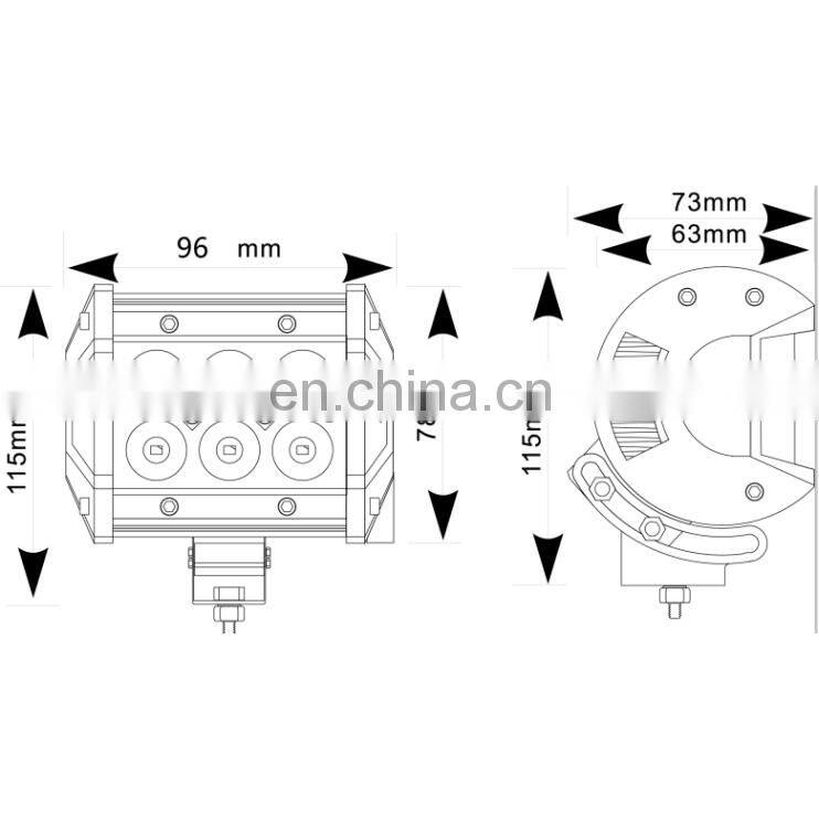 factory price 18W spot beam led fog/driving lights IP68 waterproof