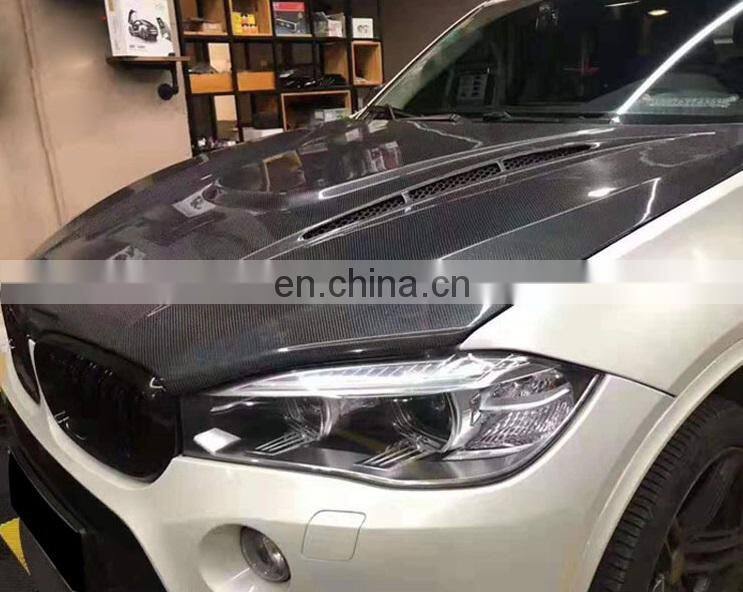 Runde Hood Fireproof Covers Car Carbon Fiber For BMW X5X6F15F16 Haman Style Hood