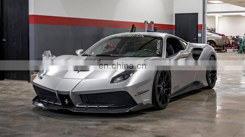 Runde Misha-Design For Ferrari 488 GTB Perfect Fitment Body Kit Front Bumper Rear Bumper Hood Side Skirt Spoiler