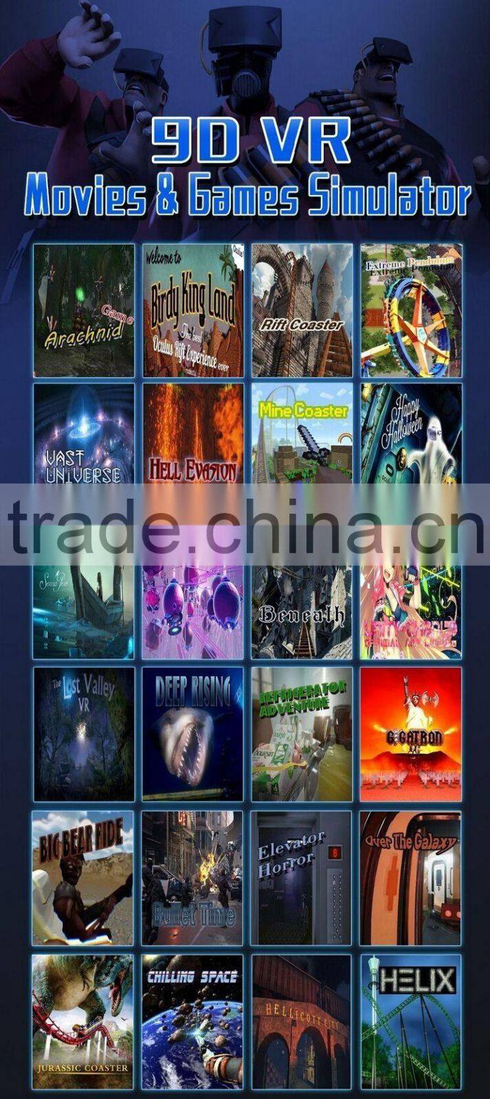 Interactive 9D Cinema Amusement Park Rides 9DVR Cinema With VR Games for sale