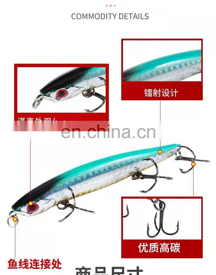 Byloo fishing lure hooks top water broke back #6 perch big game lure bait fishing equipment 80grs