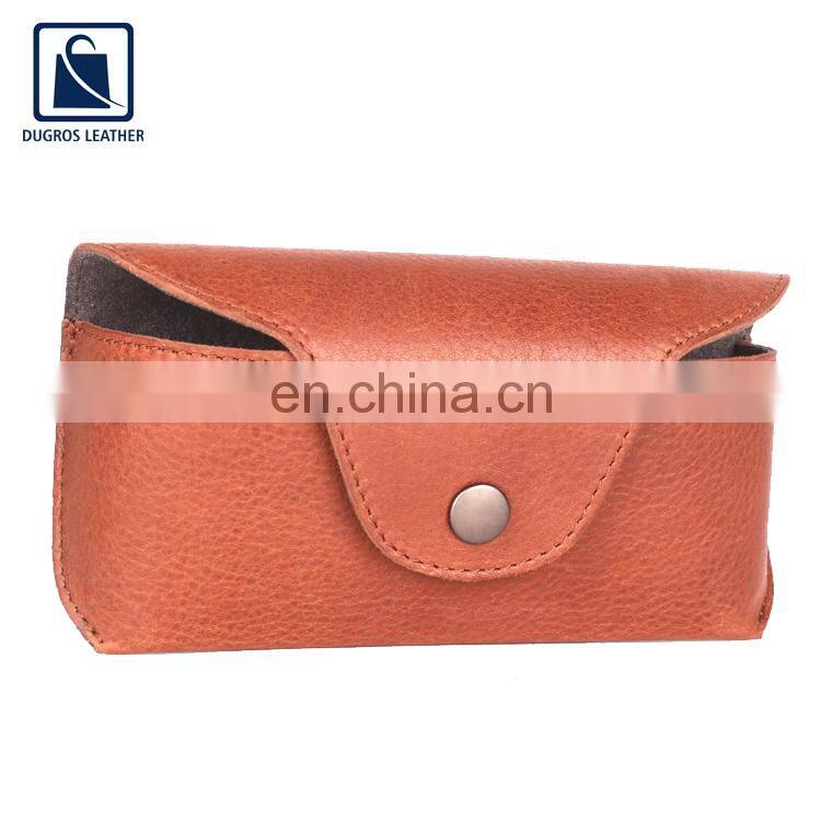 Microfiber Lining Material Anthracite Fitting Stylish Fashion Designer Unisex Genuine Leather Sunglasses Case Supplier