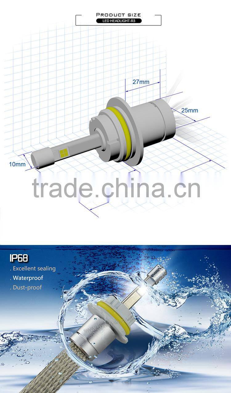 new arrival new generation auto accessories led bulb h4,40W 4800lm 6000k highpower h1 h3 h4 h7 h11R3 auto car led headlight bulb