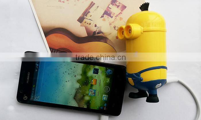 Cartoon minion usb port power bank 6600mAh power safe battery charger