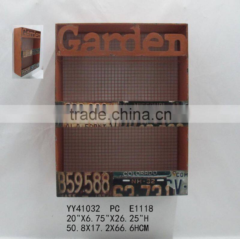 vintage magazine metal wall shelf, three tiers metal shelf