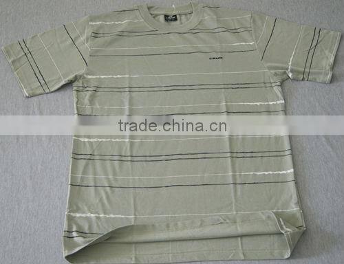 Chea price print stripes t-shirt for men summer wear/round neck short sleeve cool summer wear