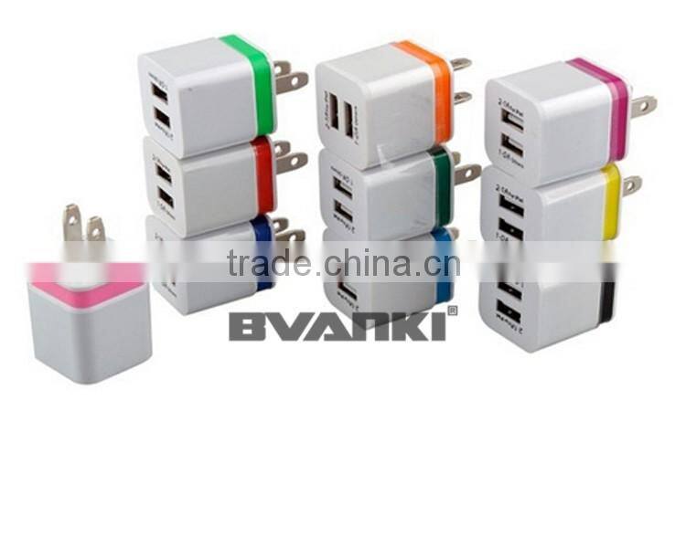 5V 2.1/1A USA Plug AC Travel Dual USB Wall Charger For iPhone 6 5 For iPad For Samsung Galaxy S6 S5 S4 Mobile Phones Adapter