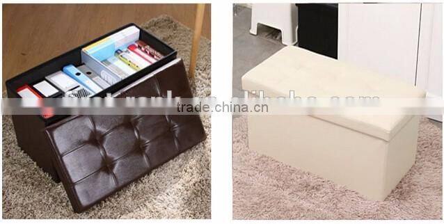 Ottoman Folding Cube Storage Box Footstool Rest Faux Leather