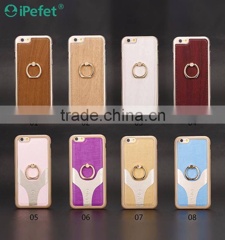 Finger Ring Holder TPU Phone Case For iPhone 6s, For iPhone 6 TPU+Leather Case with Ring Stand
