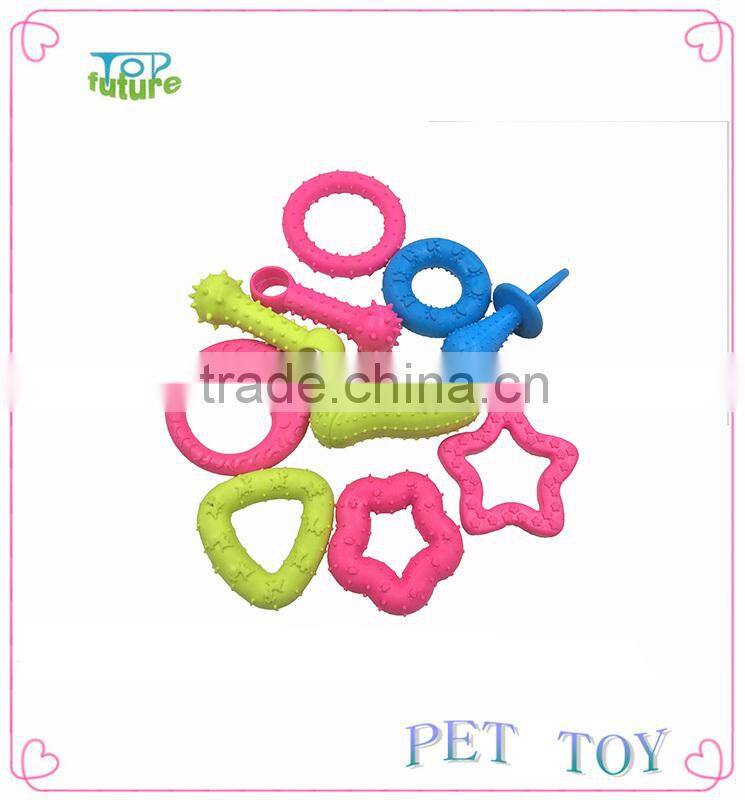 Pet product colorful ring rubber pet toy,Puppies Ring Bone Puppy Dog Teething Chew Toy