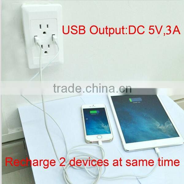 double US america Jingze universal electrical wall outlet usb wall plate/receptacle/outlet with usb output