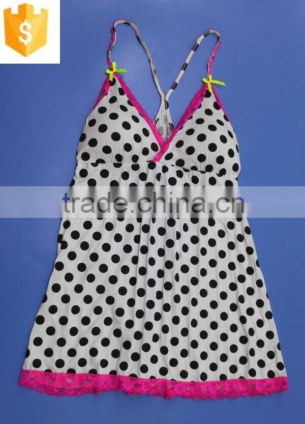 hot sexy black dot lace decorated lady babydools lingerie