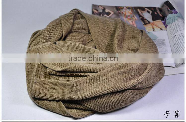 Wholesale Long Acrylic Knitted Plain Fashion Ladies Winter Scarf