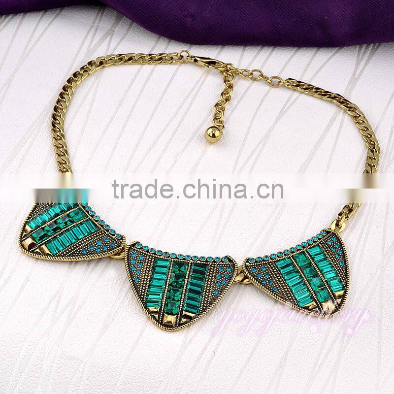 Wholesale saudi gold plated rhinestone necklace
