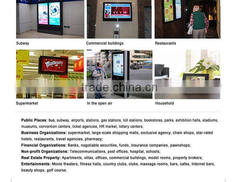 LCd Advertising Display Screen/37" Wall Mounted Digital Signage Player Usb