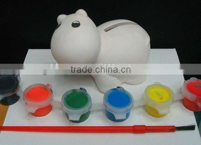 Kids diy ceramic dolomite car paint color with brush