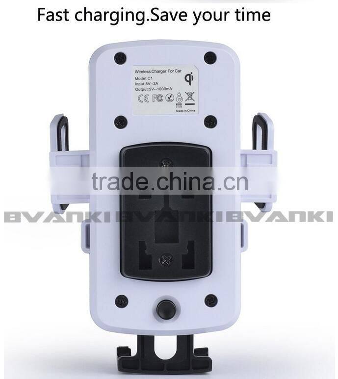 Phone Cradle Holder+ Wireless Car Charger Transmitter Adapter For Samsung