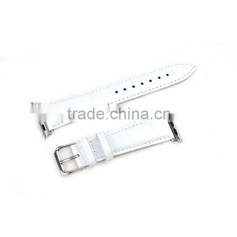 Crocodile Texture Replacement Genuine Leather Watchband for Apple Watch 38mm