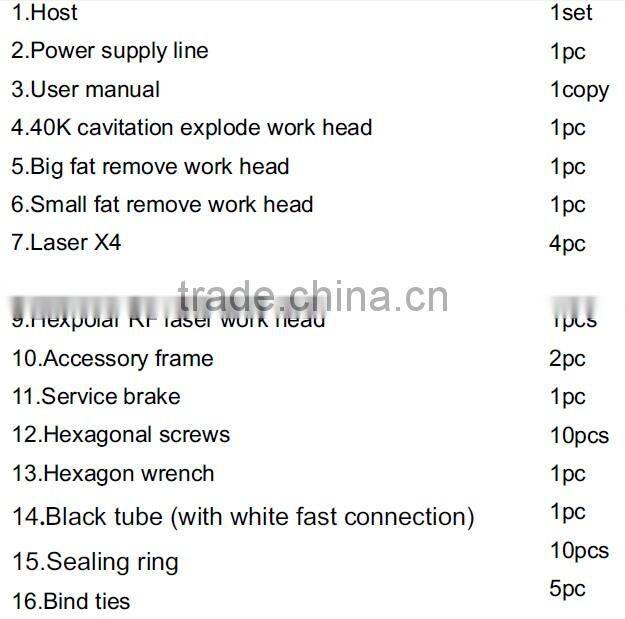 Laser weight loss vacuum therapy supersonic ultrasonic cavitation radio frequency slimming machine