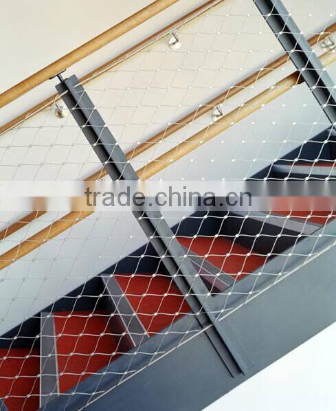 Flexible stainless steel cable net for protection
