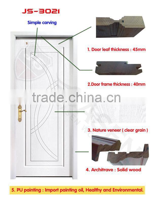 Guangdong flat white oak interior wood door