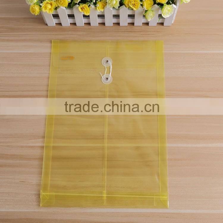 Plastic Clear A4 PP File Folder Bag With Button