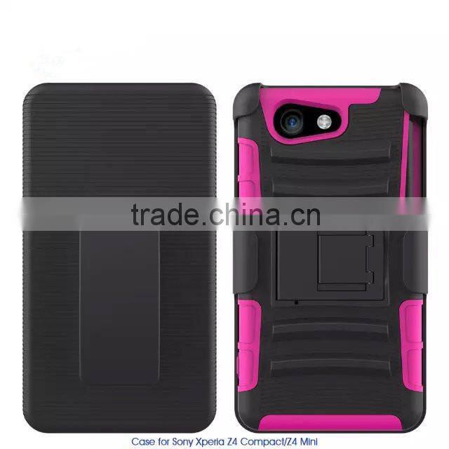 Keno Tough Rugged Layered Extreme Hybrid Belt Clip Holster Case for Sony Xperia Z4 Compact / Z4 Mini