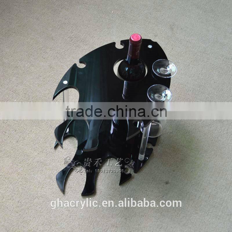 GH-RZ242 black acrylic wine display rack,modern acrylic wine display rack