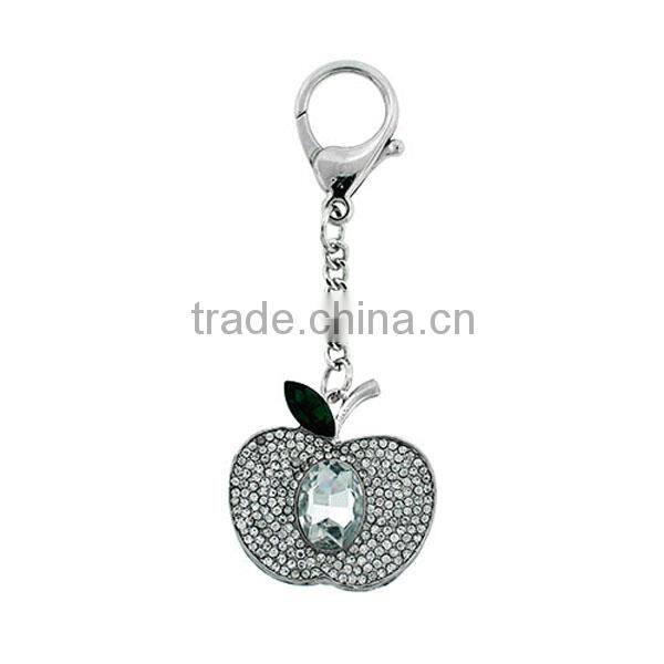 Crystal accents tiger head keychain