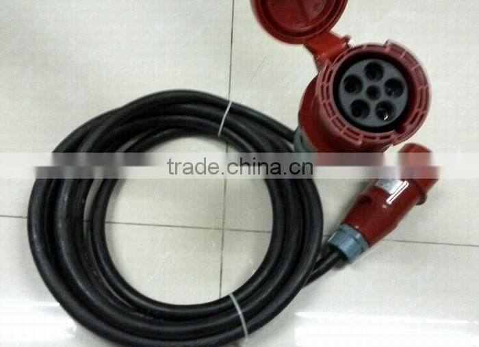 soft rubber power junction cable with 32A 5pin plugs