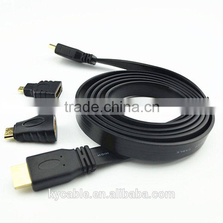 Multifuction 3 in 1 hdmi to mini micro hdmi displayport converter cable for smartphone camera monitor hometheater