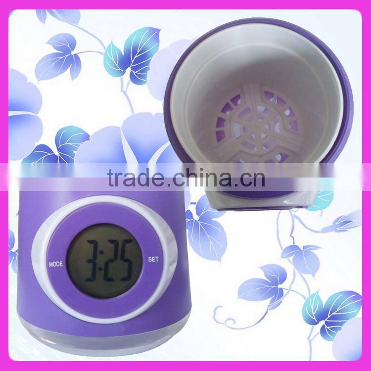 Promotion gift beautiful flower pot electronic digital clock