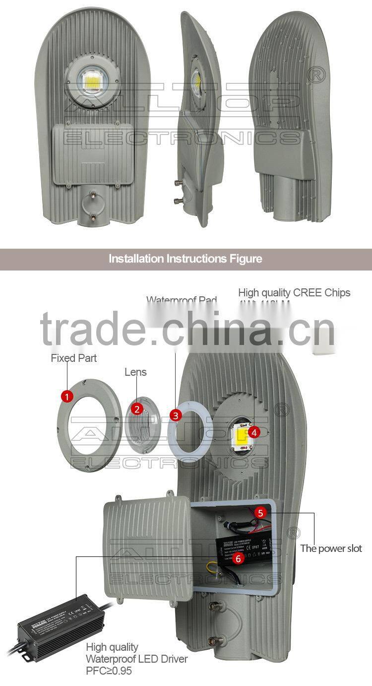 IP67 waterproof aluminium bridgelux 30w led street light components