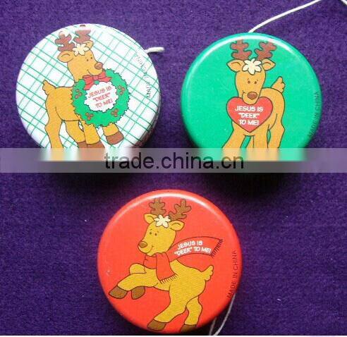 Christmas cartoon yoyo ball Santa Claus snowman reindeer Christmas series metal customized yoyo