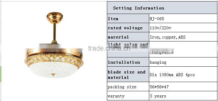 decorative ceiling fan light with remote