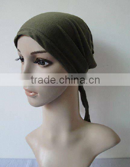 C005 new muslim tie back underscarf,cotton underscarf and hats