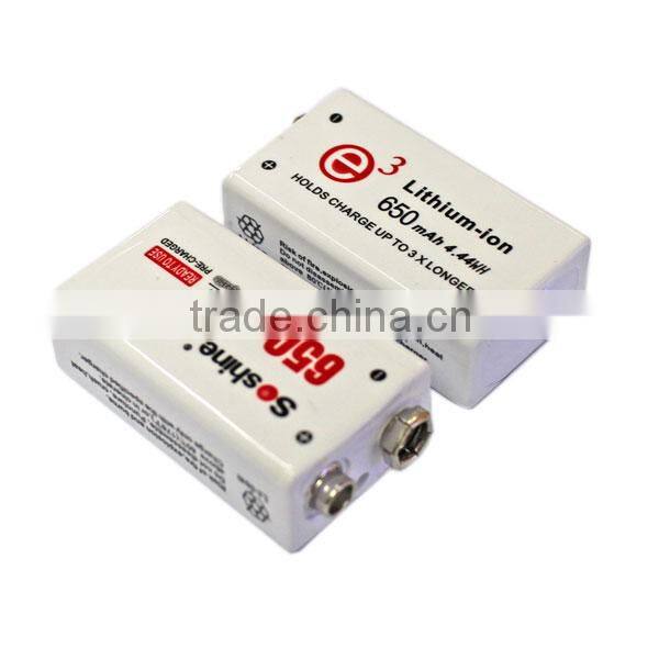 Soshine Li-Po battery 650mAh 6f22 9v high power battery for micphone